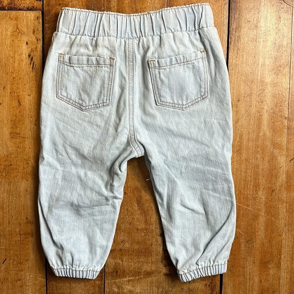 Garanimals jeans 6 to 9 months light wash jeans boho spring cotton 90s